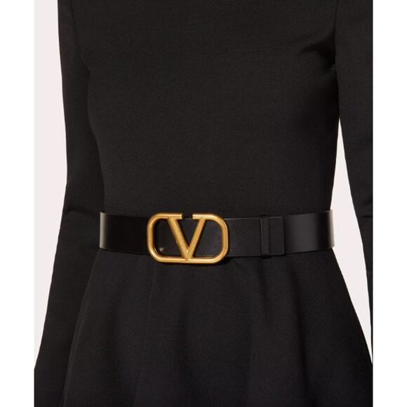 NEW Valentino Garavani V Logo Belt Reversible Black Red Gold 40mm 80 32 NWT - Picture 2 of 16